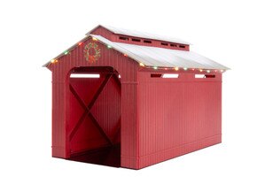 Lighted Christmas Half-Covered Bridge