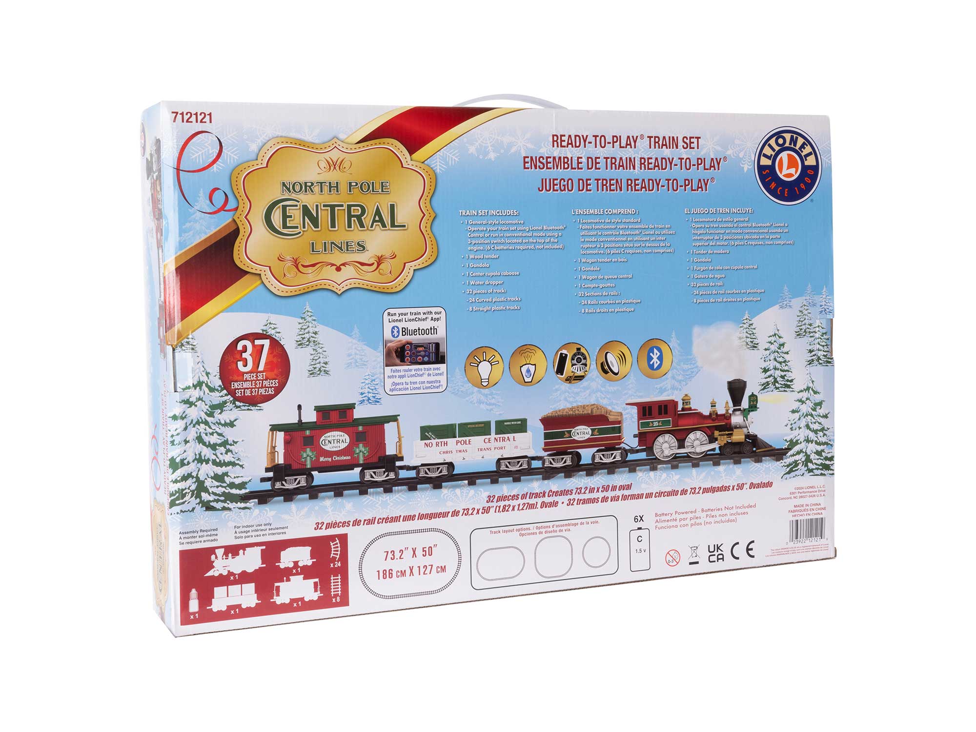 North Pole Central Ready-to-Play Train Set w/ Bluetooth